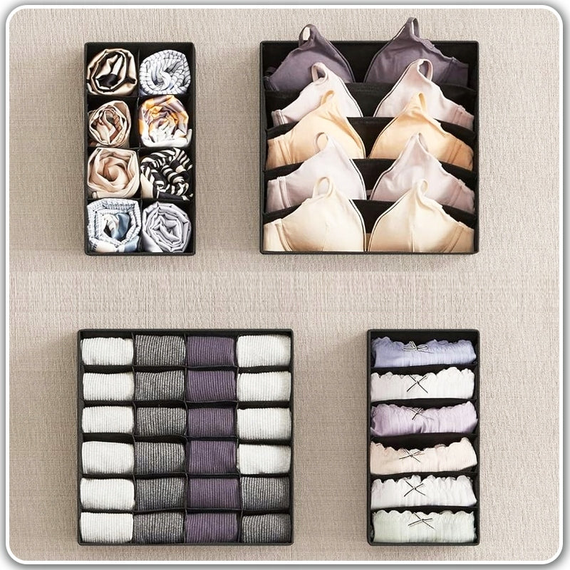 UNDERWEAR DRAWER ORGANIZER SOCKS FOR CLOSET SET 4IN1 Manufacturer code ORGANIZER NA BIELIZNĘ SKARPETKI SZUFLADY P166