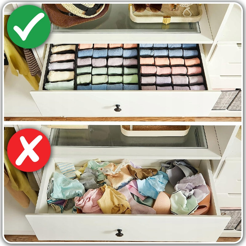 UNDERWEAR DRAWER ORGANIZER SOCKS FOR CLOSET SET 4IN1 Name Organizery na bielizne, skarpety krawaty majtki