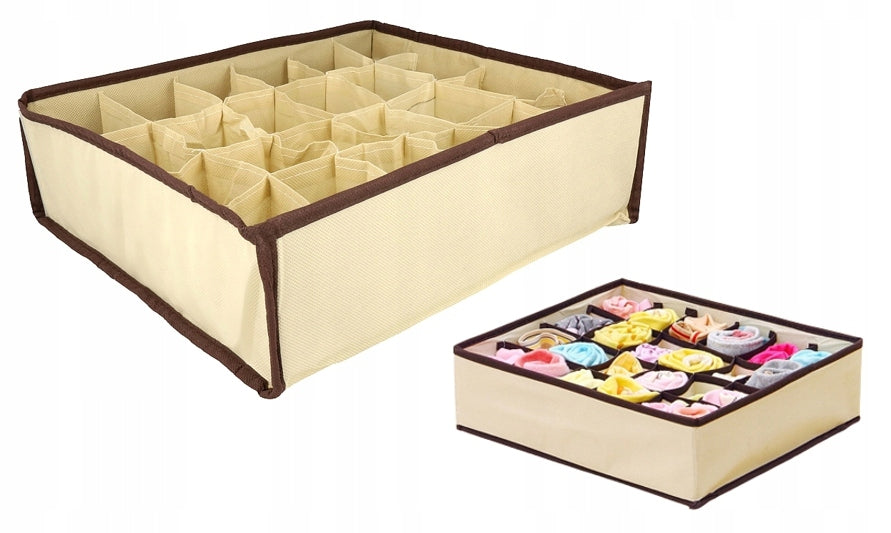 UNDERWEAR ORGANIZER SOCKS DRAWER INSERT 24 COMPARTMENTS BEIGE Manufacturer code zhengshirui330