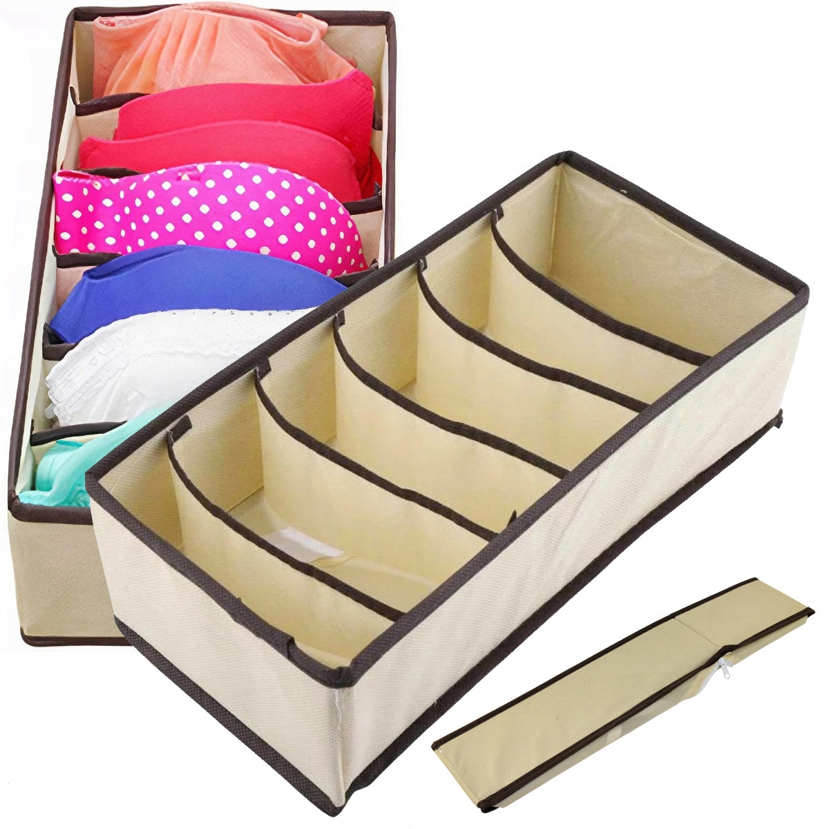 UNDERWEAR ORGANIZER SOCKS FOR CABINET DRAWER 32x16cm 6 COMPARTMENTS
