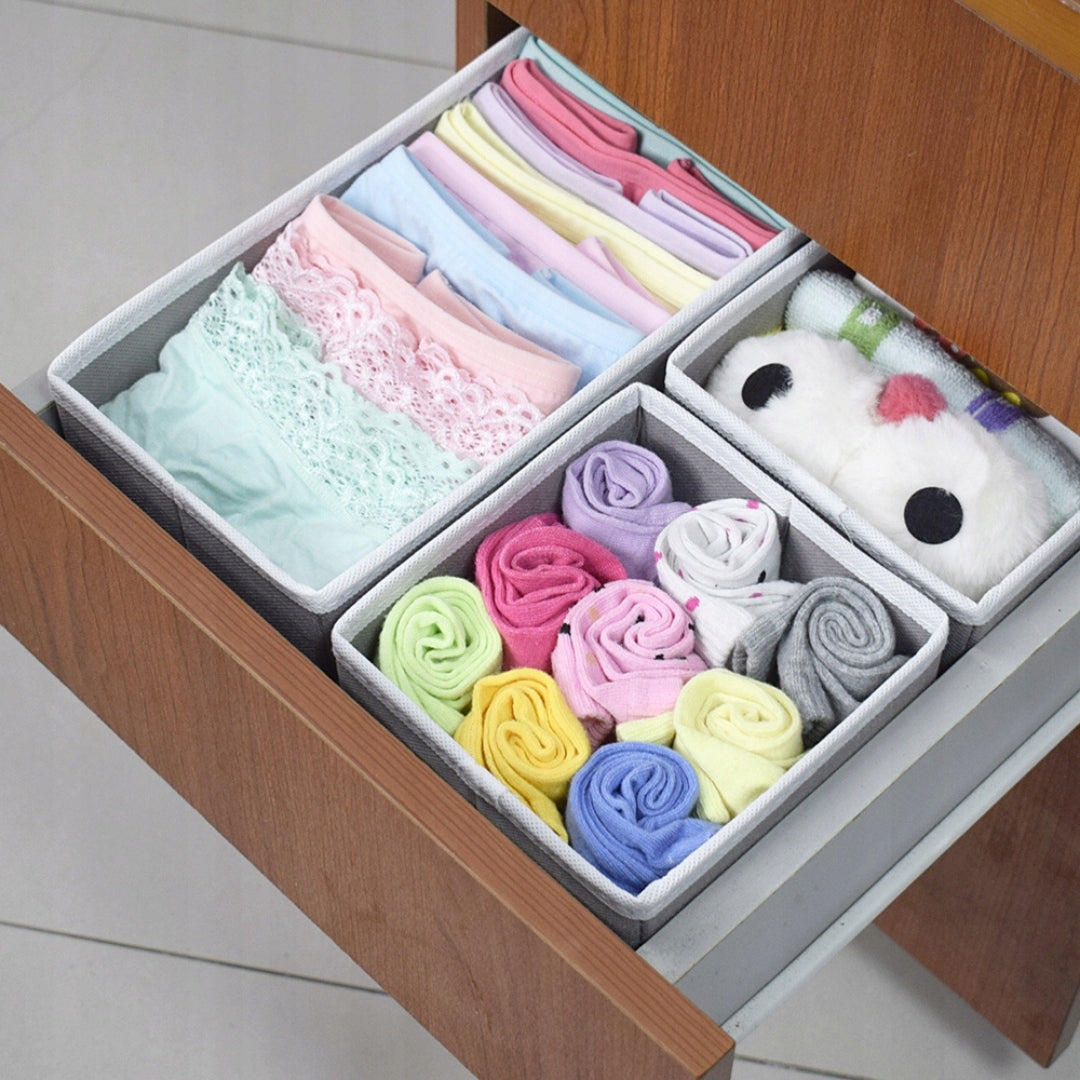 UNDERWEAR ORGANIZER SOCKS FOR CABINET DRAWER SET CONTAINER 6 PIECES Packaging status original