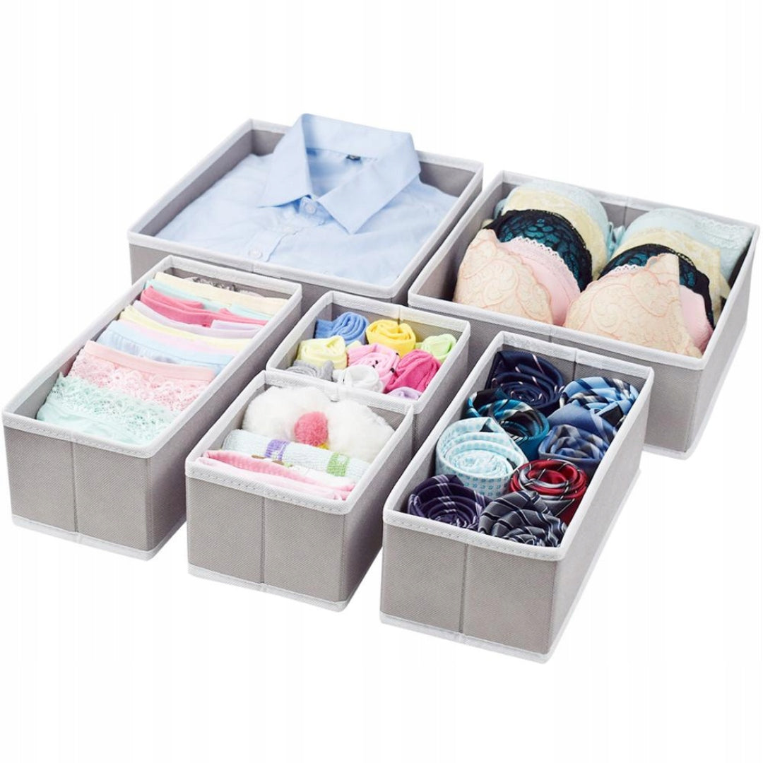 UNDERWEAR ORGANIZER SOCKS FOR CABINET DRAWER SET CONTAINER 6 PIECES