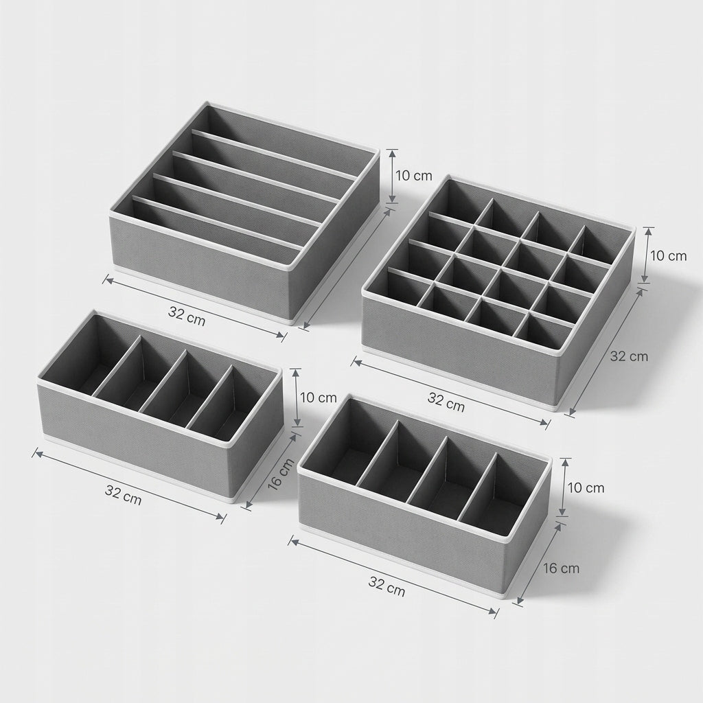 UNDERWEAR ORGANIZER closet order set of 4 pieces for wardrobe Packaging status original