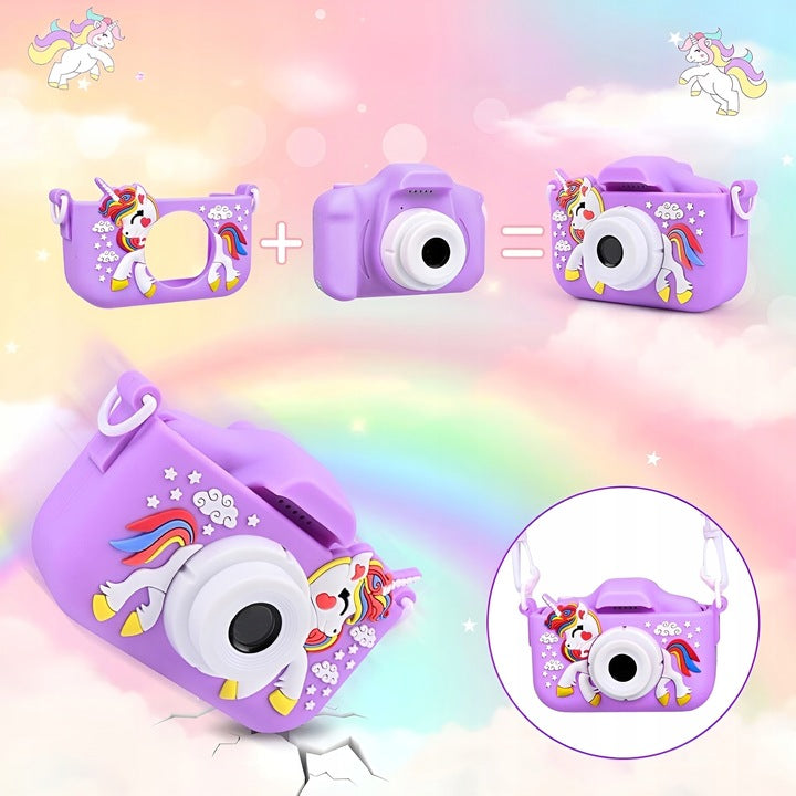 UNICORN DIGITAL CAMERA FOR CHILDREN + 32GB MICROSD CARD Packaging status original