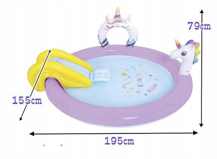 UNICORN POOL WATER PARK CHILDREN'S SLIDE FOR GARDEN Volume 125 l
