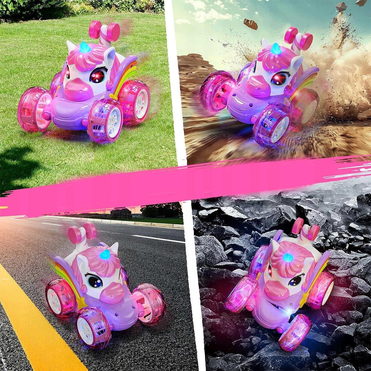 UNICORN RC CAR LED Remote Controlled Car for 3-10 Years, Pink Packaging status original