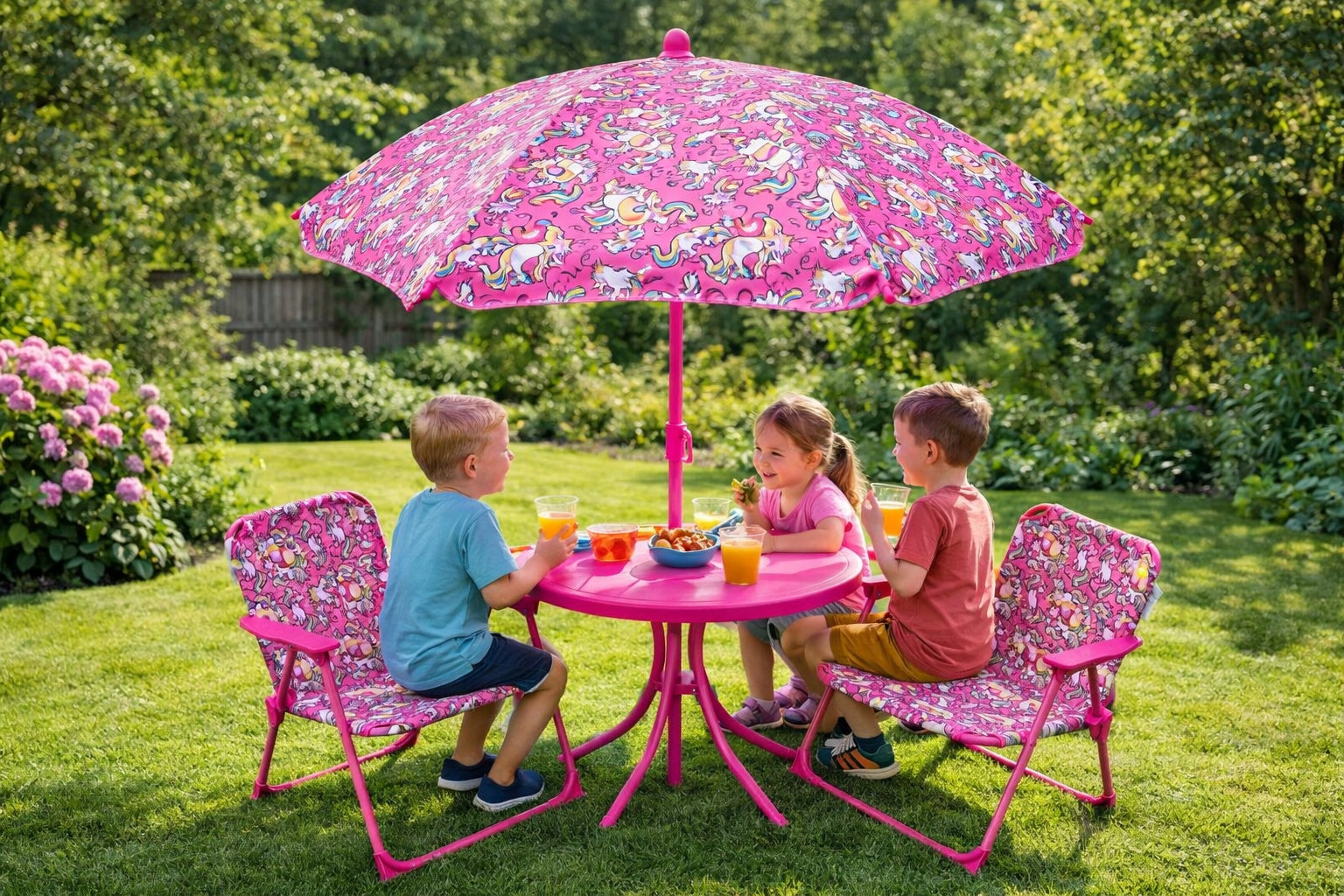 UNICORN SET TABLE 2 CHAIRS WITH UMBRELLA CHILDREN GARDEN EAN (GTIN) 5905265505442