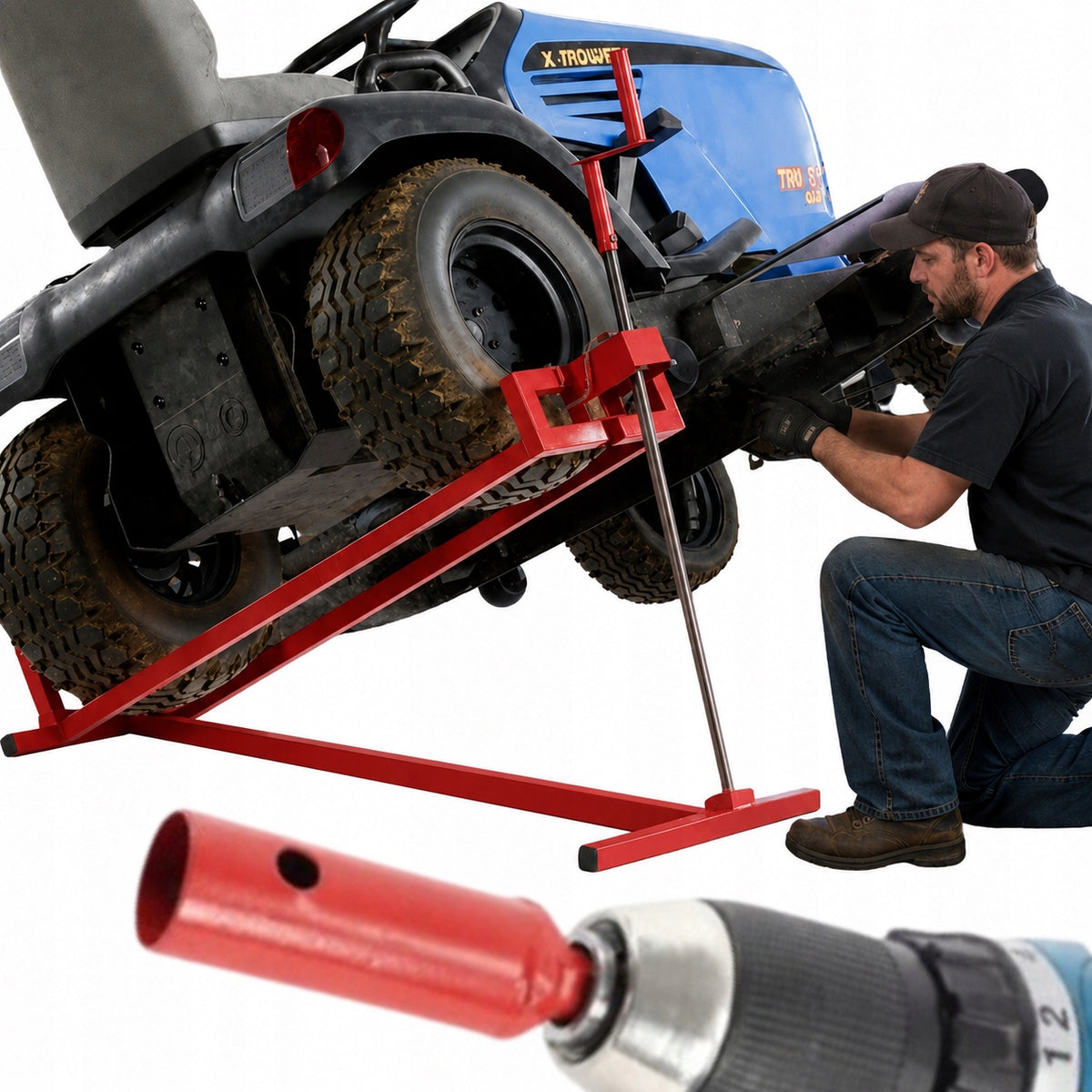 UNIFORM LEVER LIFT FOR MOWER QUADA TRACTOR ATV 400 Kg +ADAPTER