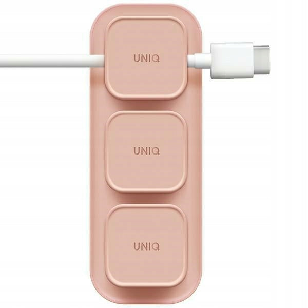 UNIQ Under Mag magnetic cable organizer + base pink/blush pink