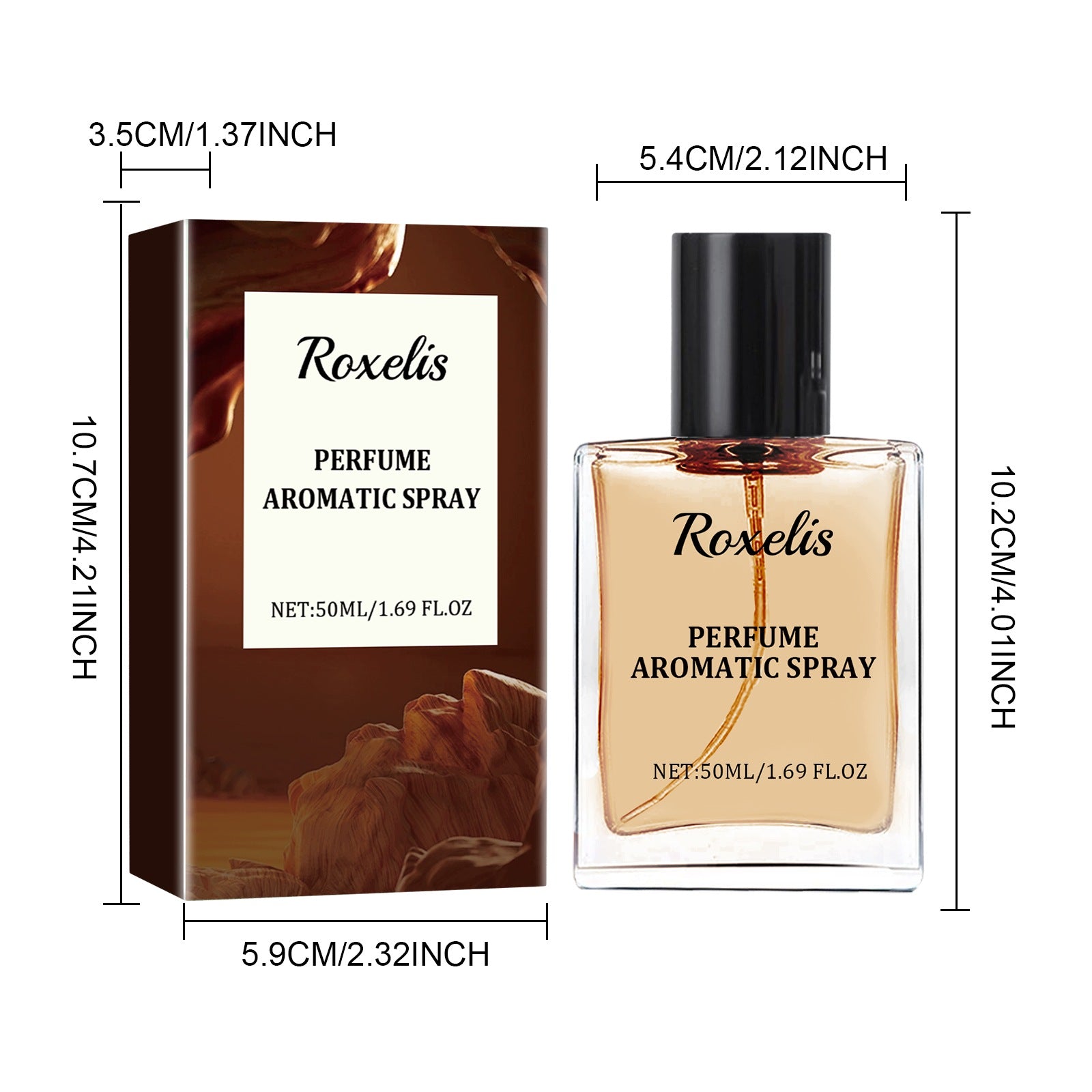 UNISEX PERFUME ROXELIS AROMATIC SPRAY 50 ML WITH ATOMIZER Packaging status original