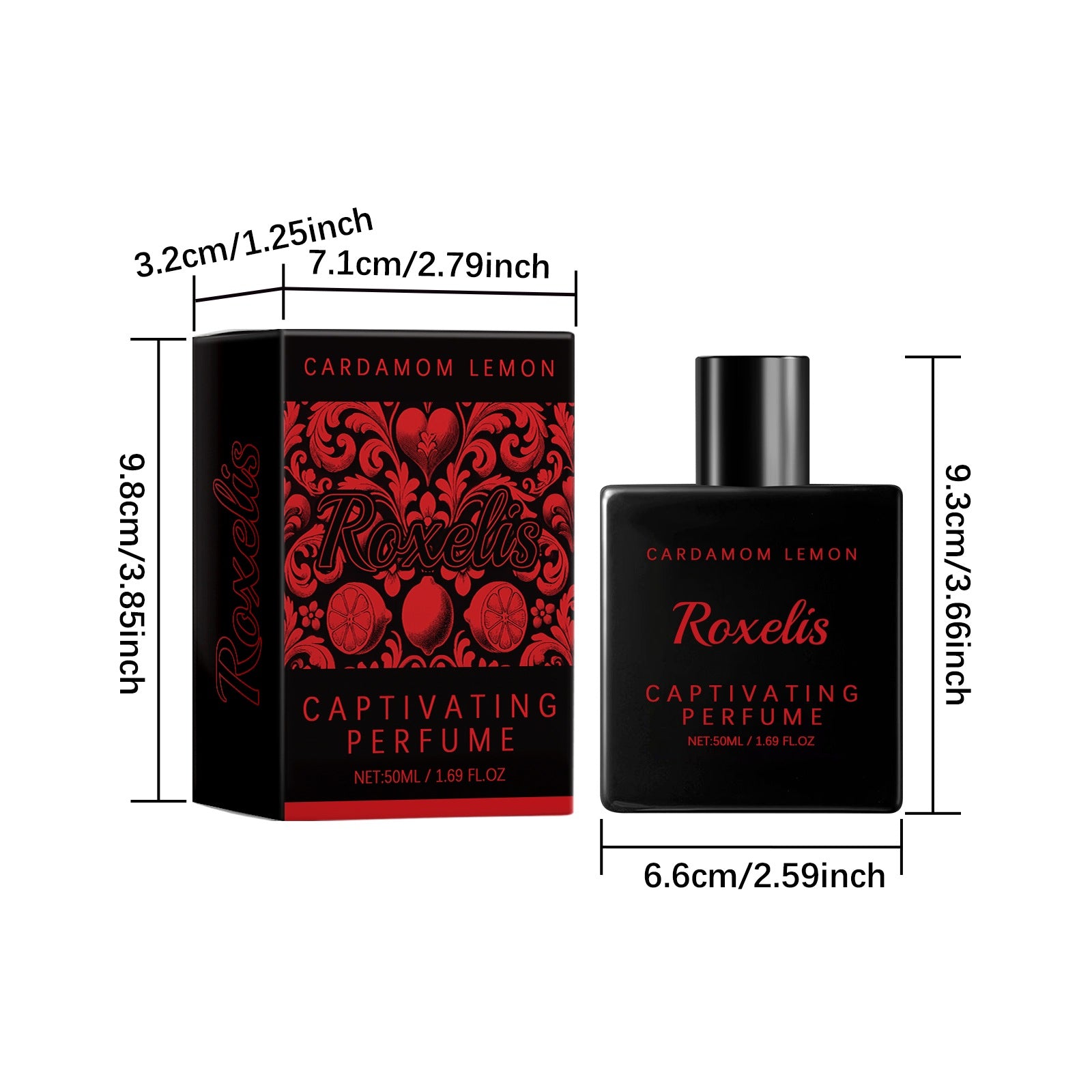 UNISEX PERFUME ROXELIS CARDAMOM LEMON 50 ML CITRUS SPICY Packaging status original