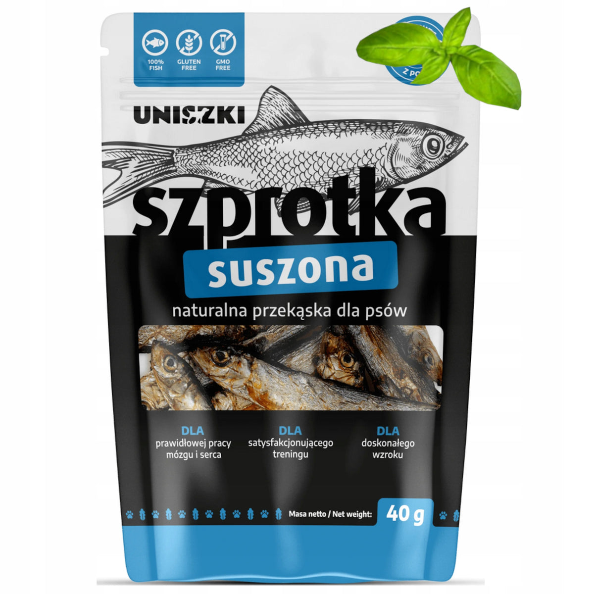 UNISZKI DELICACY SPRAT FISH DRIED FOR CAT DOG NATURAL FLAVOR 40G Packaging status original
