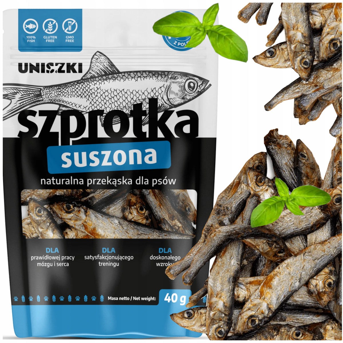 UNISZKI DELICACY SPRAT FISH DRIED FOR CAT DOG NATURAL FLAVOR 40G