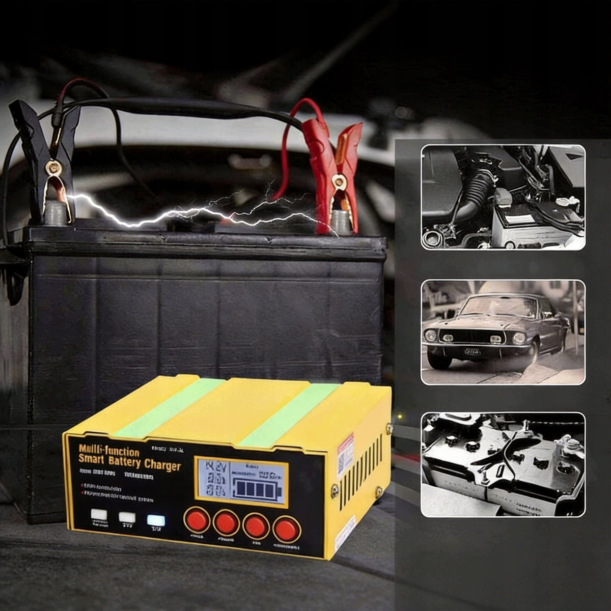 UNIVERSAL 12V/24V BATTERY CHARGER PROTECTS AGAINST OVERCHARGING Packaging status original