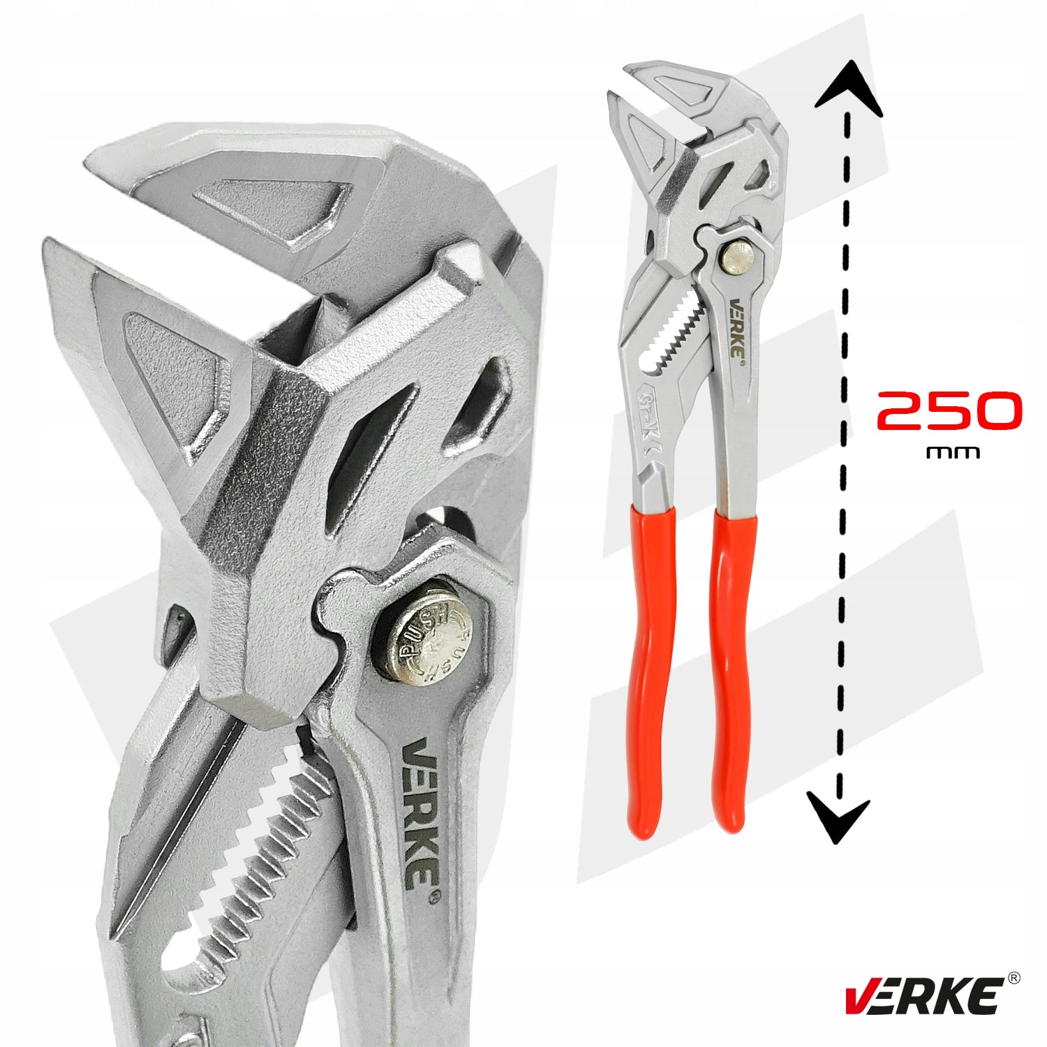UNIVERSAL ADJUSTABLE PIPE PLIERS ADJUSTABLE CLAMP WRENCH 250mm Brand Verke