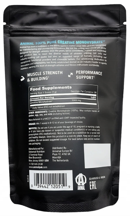 UNIVERSAL ANIMAL CREATINE 30 servings Creatine Monohydrate Strong Strength Mass Expiration date at least 1 year from the date of purchase
