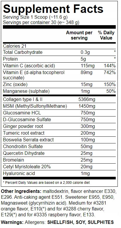UNIVERSAL ANIMAL FLEX Powder Joints Ligament Regeneration MSM 30Servings Raspberry Expiration date not specified