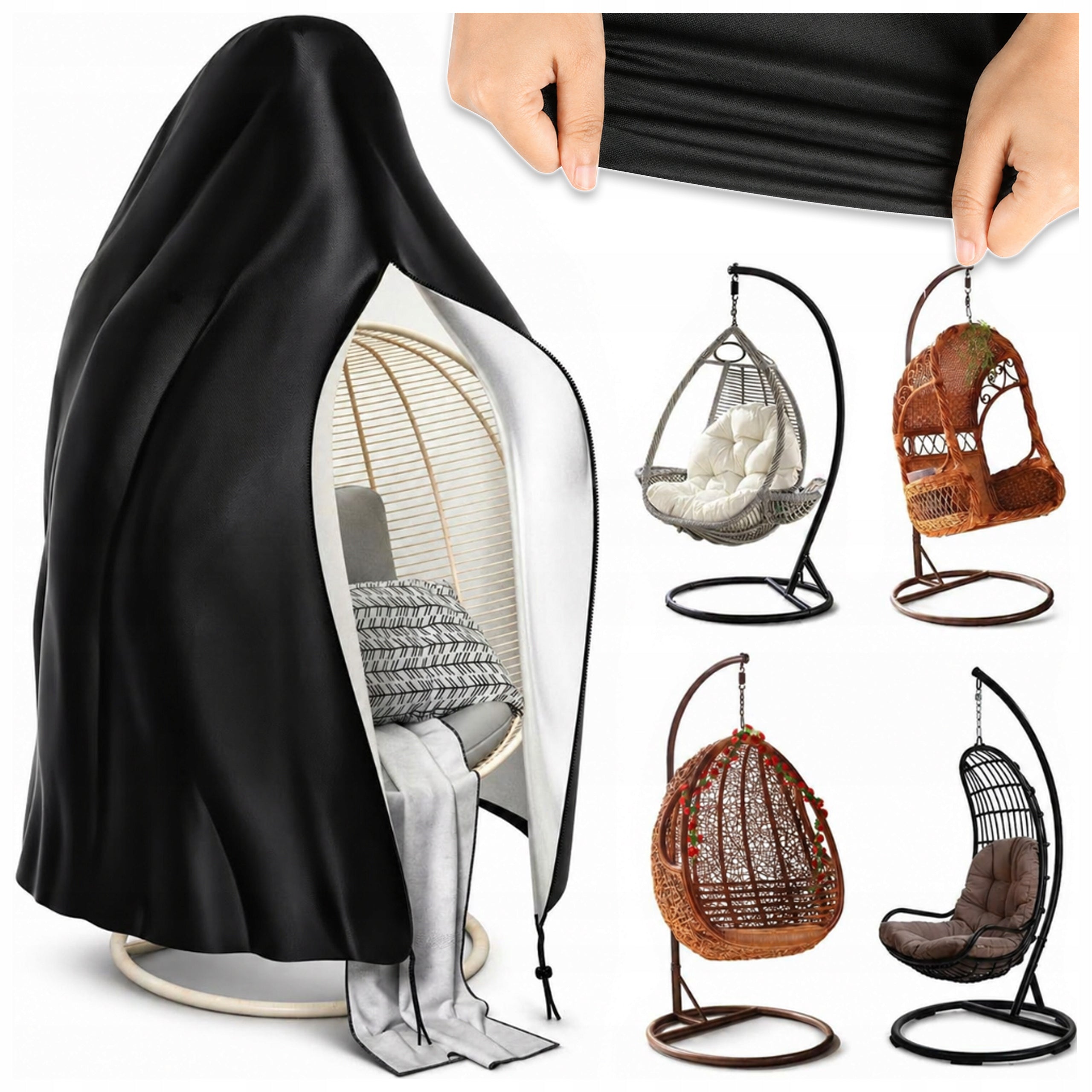 UNIVERSAL BASKET COVER ARMCHAIR HANGING COCOON SWING GARDEN COVER