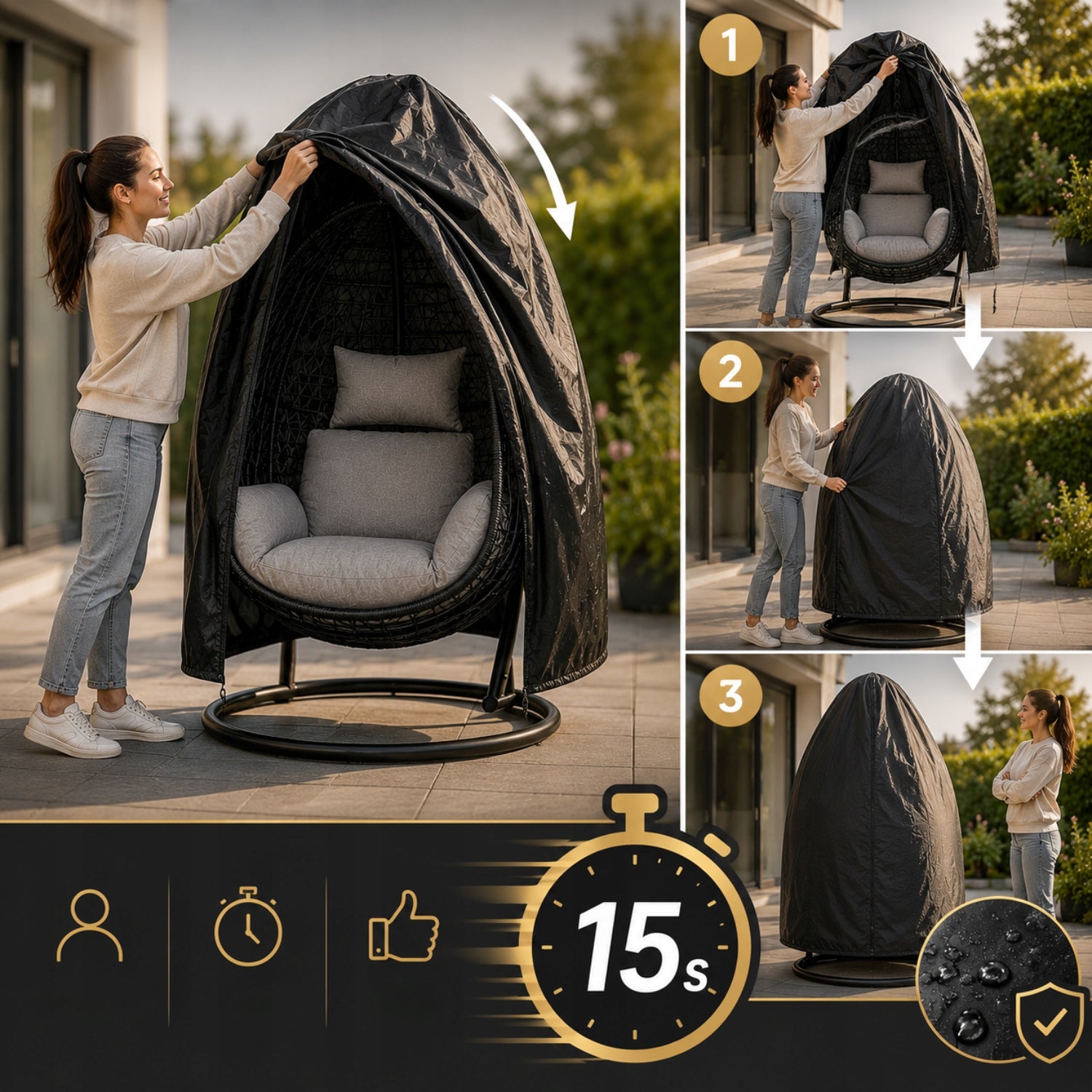 UNIVERSAL BASKET COVER CHAIR HANGING COCOON SWING COVER Kind for armchair