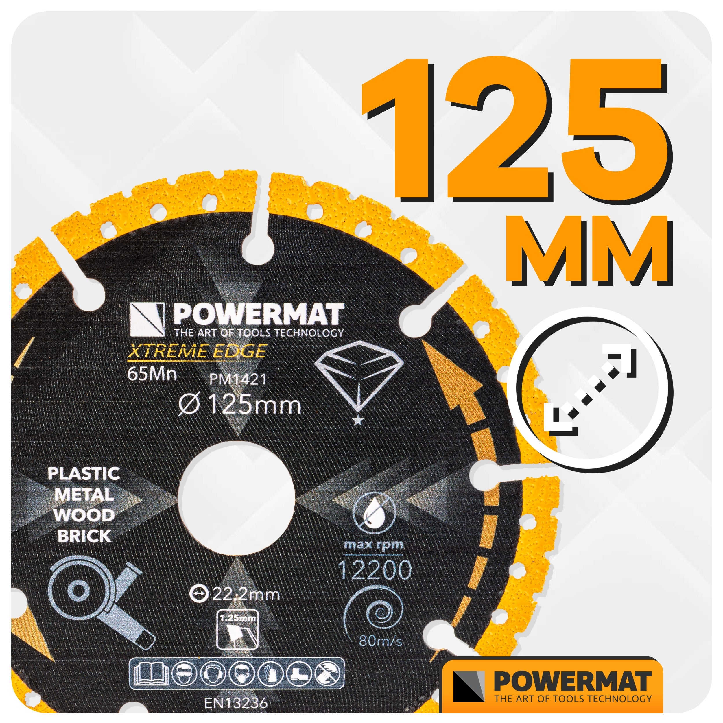 UNIVERSAL DIAMOND BLADE FOR METAL WOOD BRICKS PVC CERAMICS 125 MM Disc type cutting