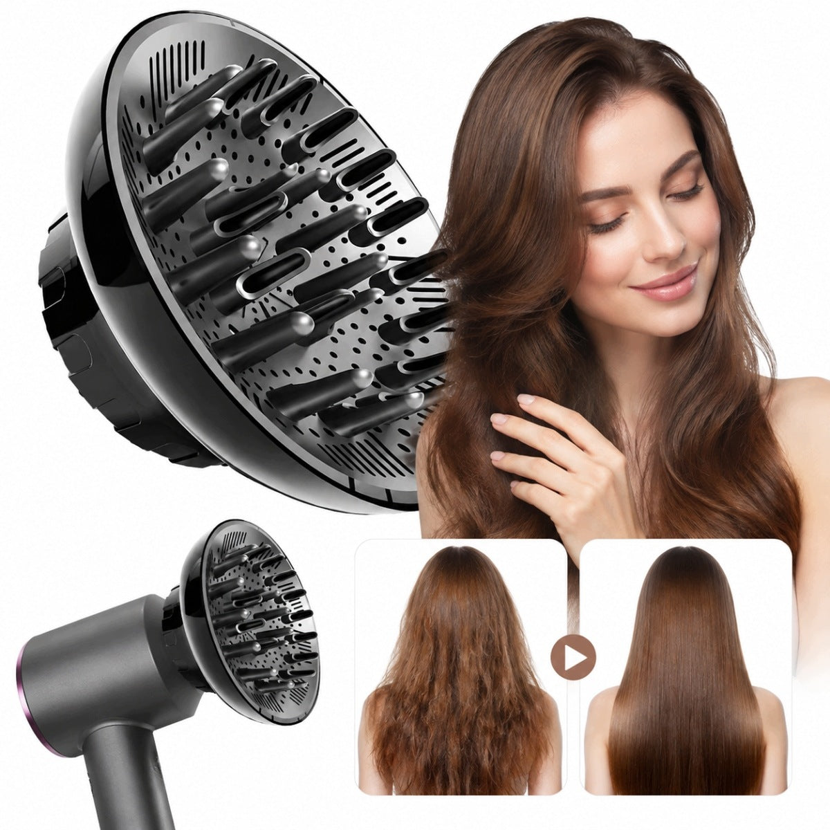 UNIVERSAL DIFFUSER FOR CURL DRYERS BLACK COMPACT