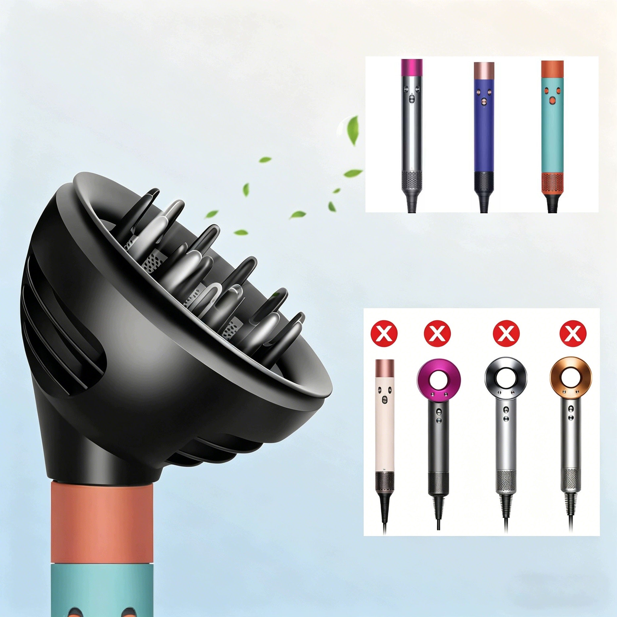 UNIVERSAL DIFFUSER FOR CURLY WAVY HAIR DRYERS BLACK Product weight with unit packaging 0.335 kg
