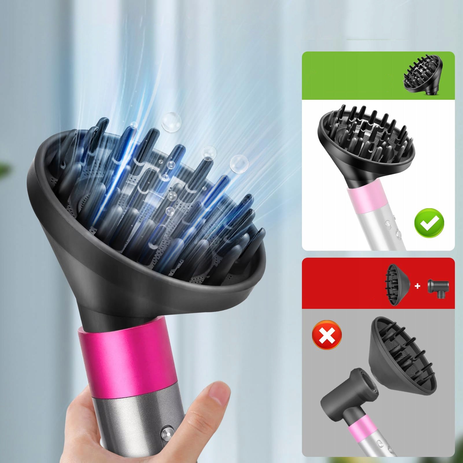 UNIVERSAL DIFFUSER FOR DRYERS DYSON DIAMETER 13,5CM FOR CURLY HAIR Brand no brand