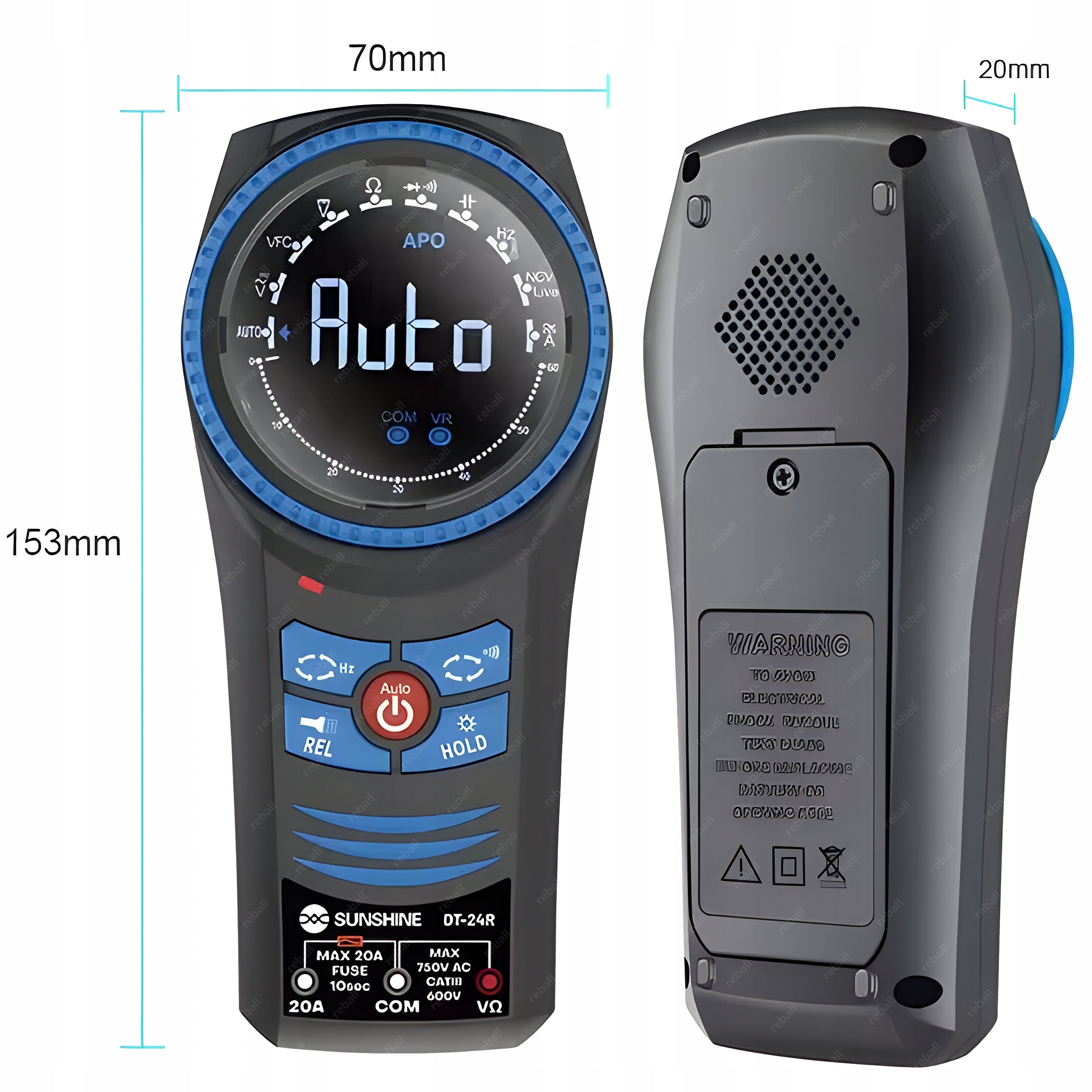 UNIVERSAL DIGITAL MULTIMETER SUNSHINE DT-24R VOLTAGE CURRENT METER AUTO Manufacturer code KIESZONKOWY AMPEROMIERZ SZPILKI APP0000162