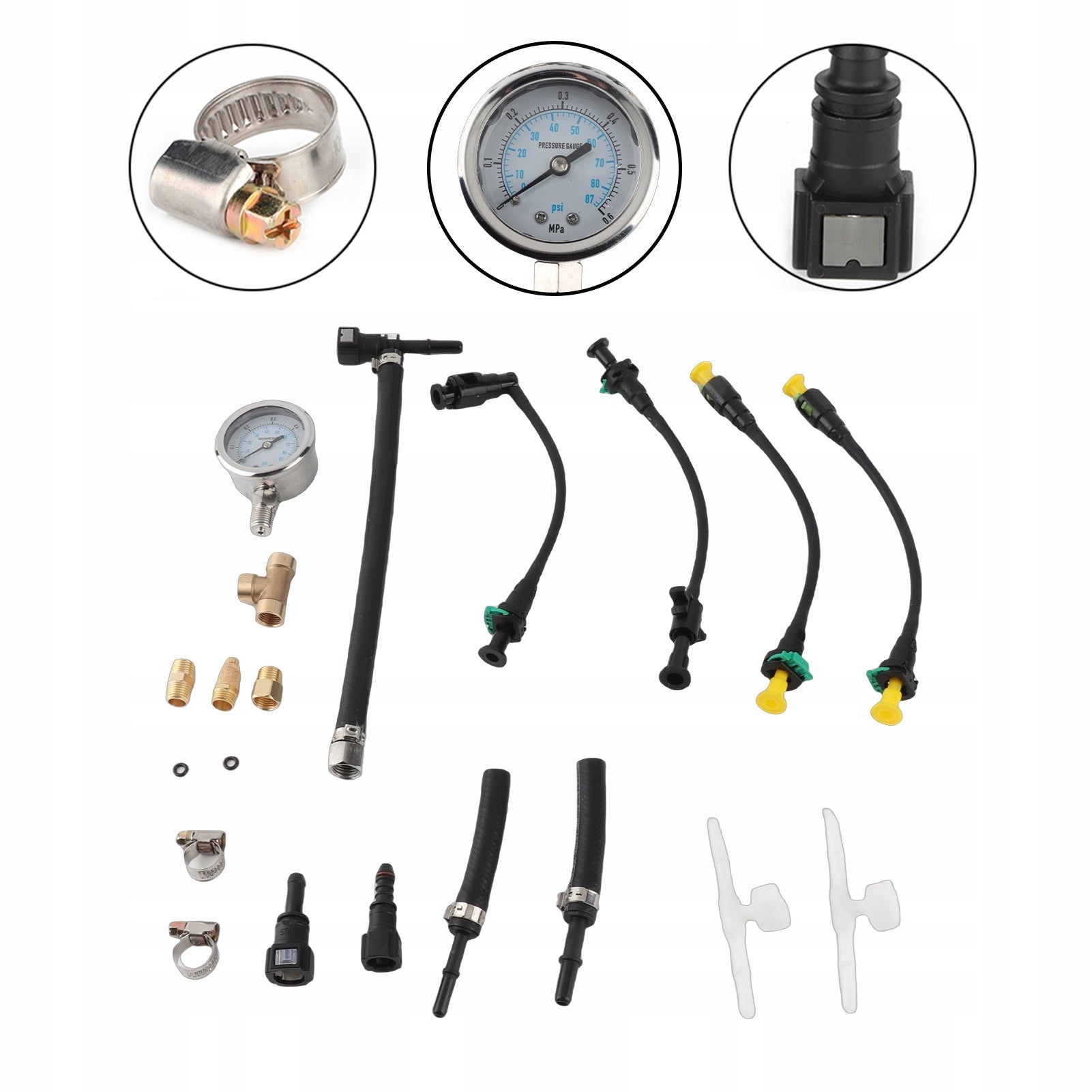 UNIVERSAL INDICATOR FUEL PRESSURE GAUGE SET OBDEMOTO 6007
