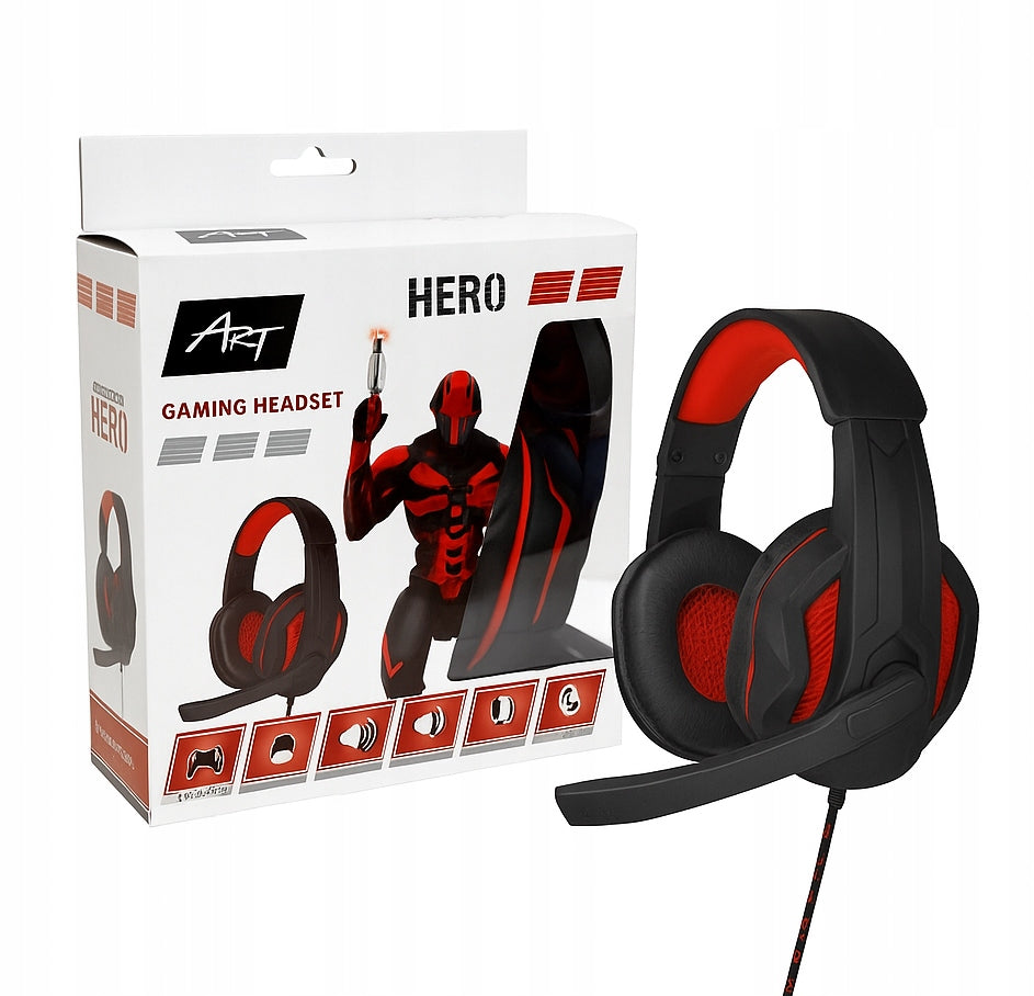 UNIVERSAL ON-EAR HEADPHONES FOR GAMERS HERO MICROPHONE SKYPE ART