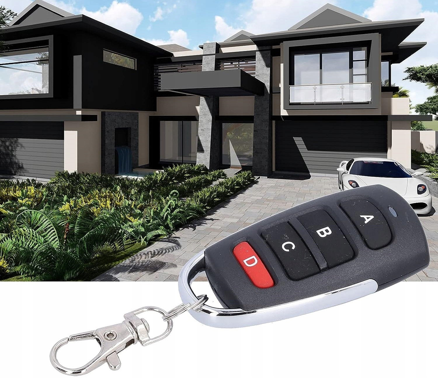 UNIVERSAL REMOTE CONTROL FOR ROLLER SHUTTER ALARM GATES SELF-COPYING 433MHZ LONG RANGE Batteries included yes