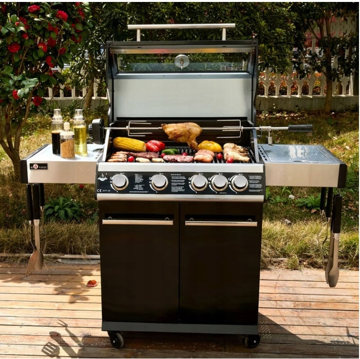 UNIVERSAL ROTARY SPIT EL FUEGO ENGINE 230V 4W FOR GAS GRILL! Usable length 108 cm
