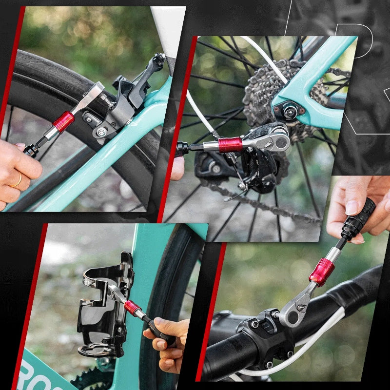 UNIVERSAL SET OF BICYCLE TOOLS RATCHET ROCKBROS KEYS FOR BICYCLE Manufacturer code UNIWERSALNY ZESTAW NARZĘDZI ROWEROWYCH W ETUI