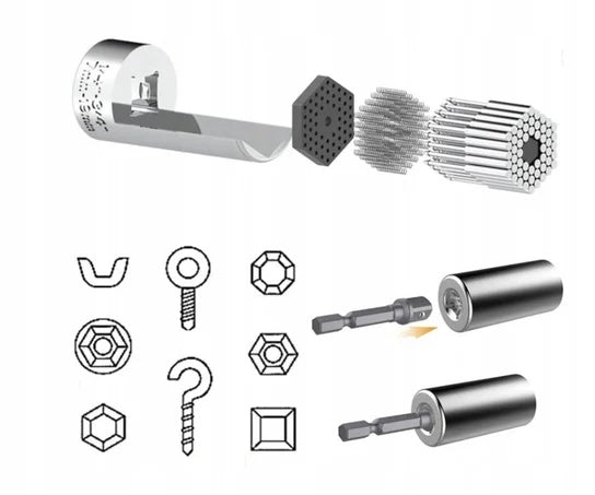 UNIVERSAL SOCKET WRENCH CAP 7-19MM 1/4 3/4 WITH ADAPTER Product weight with unit packaging 0.1 kg