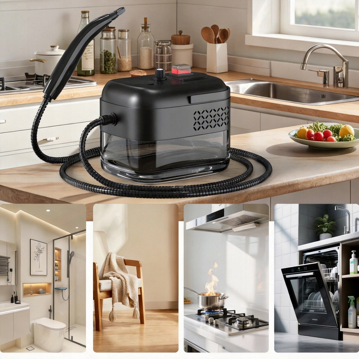 UNIVERSAL STEAM CLEANER 2500W FOR CLEANING WITH VACUUM CLEANER FUNCTION 1400ml. Power 2500 W