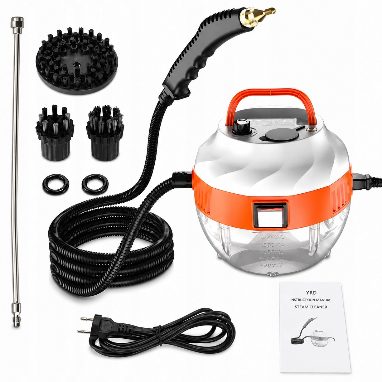 UNIVERSAL STEAM CLEANER 3800W FOR CLEANING WITH VACUUM CLEANER FUNCTION 1000ml Dominant color white