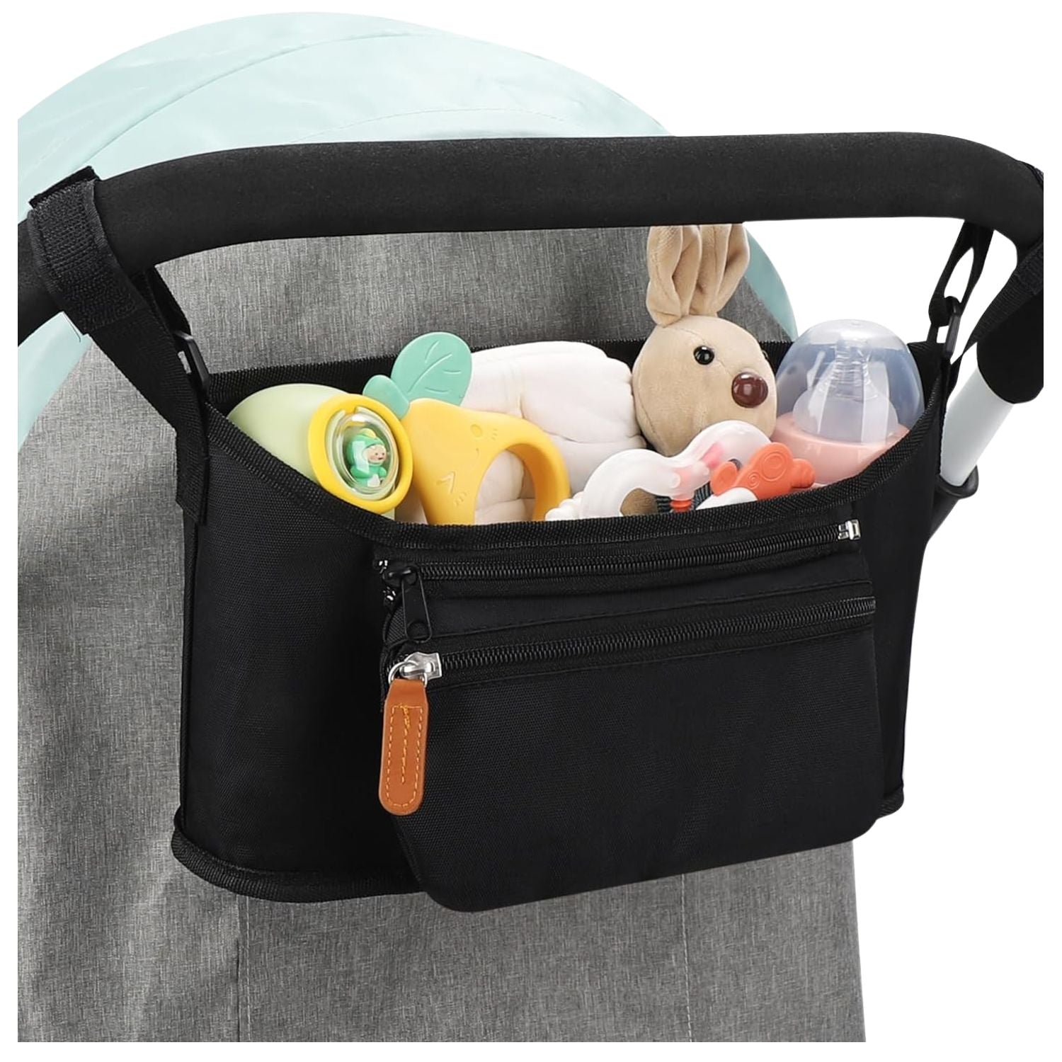 UNIVERSAL STROLLER ORGANIZER BABY BAG FOR MOM FOR STROLLER BLACK