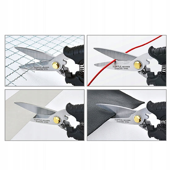 UNIVERSAL TECHNICAL SHEARS FOR WIRE SHEET PLASTIC LEATHER TOPTUL Kind scissors, clippers