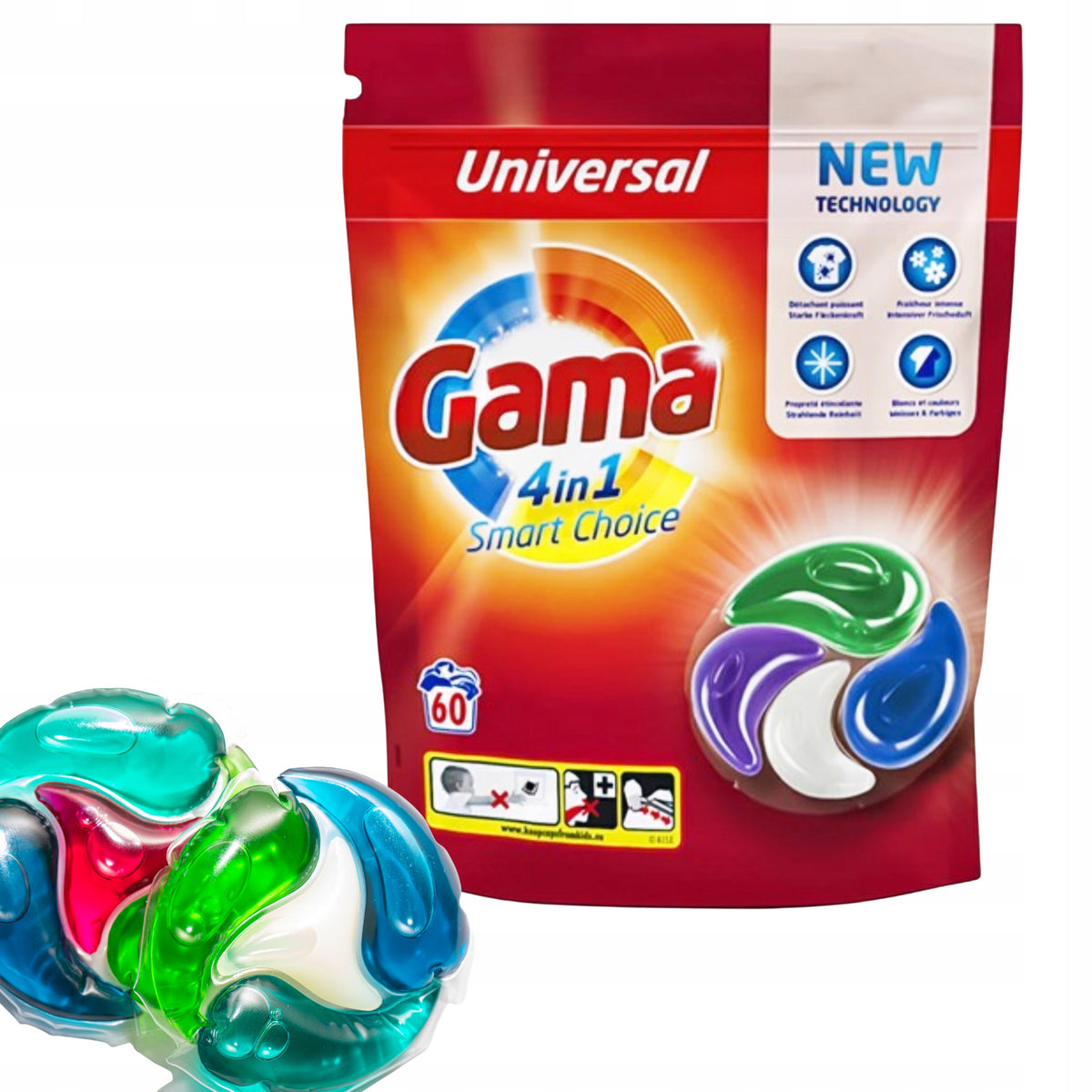 UNIVERSAL WASHING CAPSULE RANGE UNIVERSAL 60PCS Manufacturer code GAMAUNI