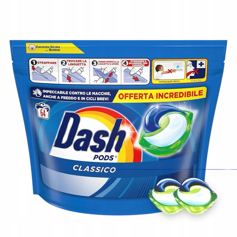 UNIVERSAL WASHING CAPSULES DASH PODS 3in1 EFFECTIVE CONVENIENT 64pcs IT
