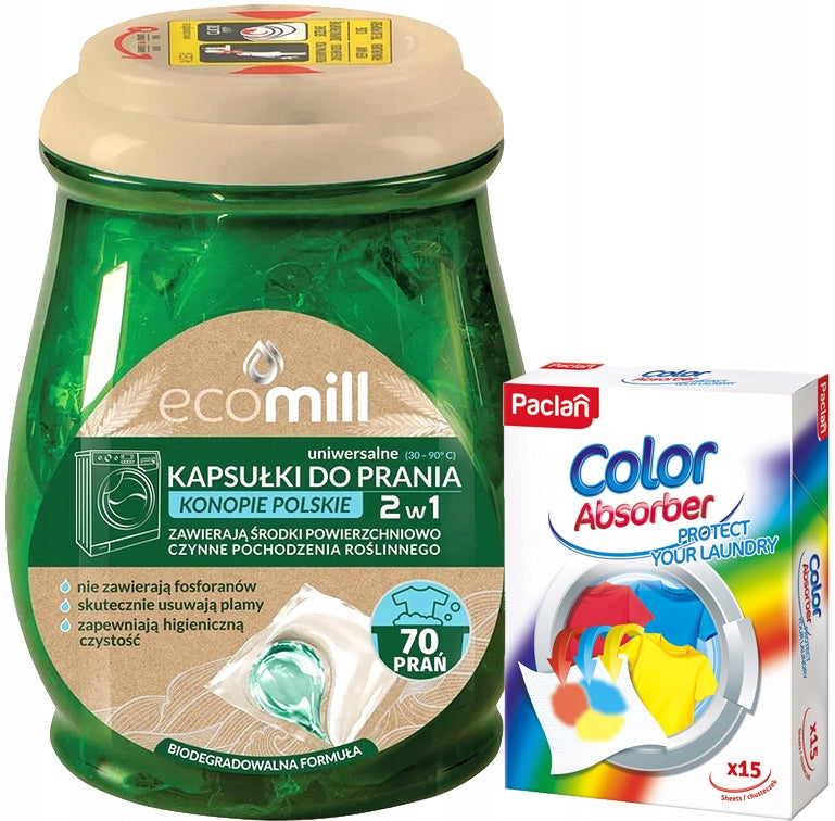 UNIVERSAL WASHING CAPSULES EFFECTIVE HEMP 70PCS + WIPES FREEBIE