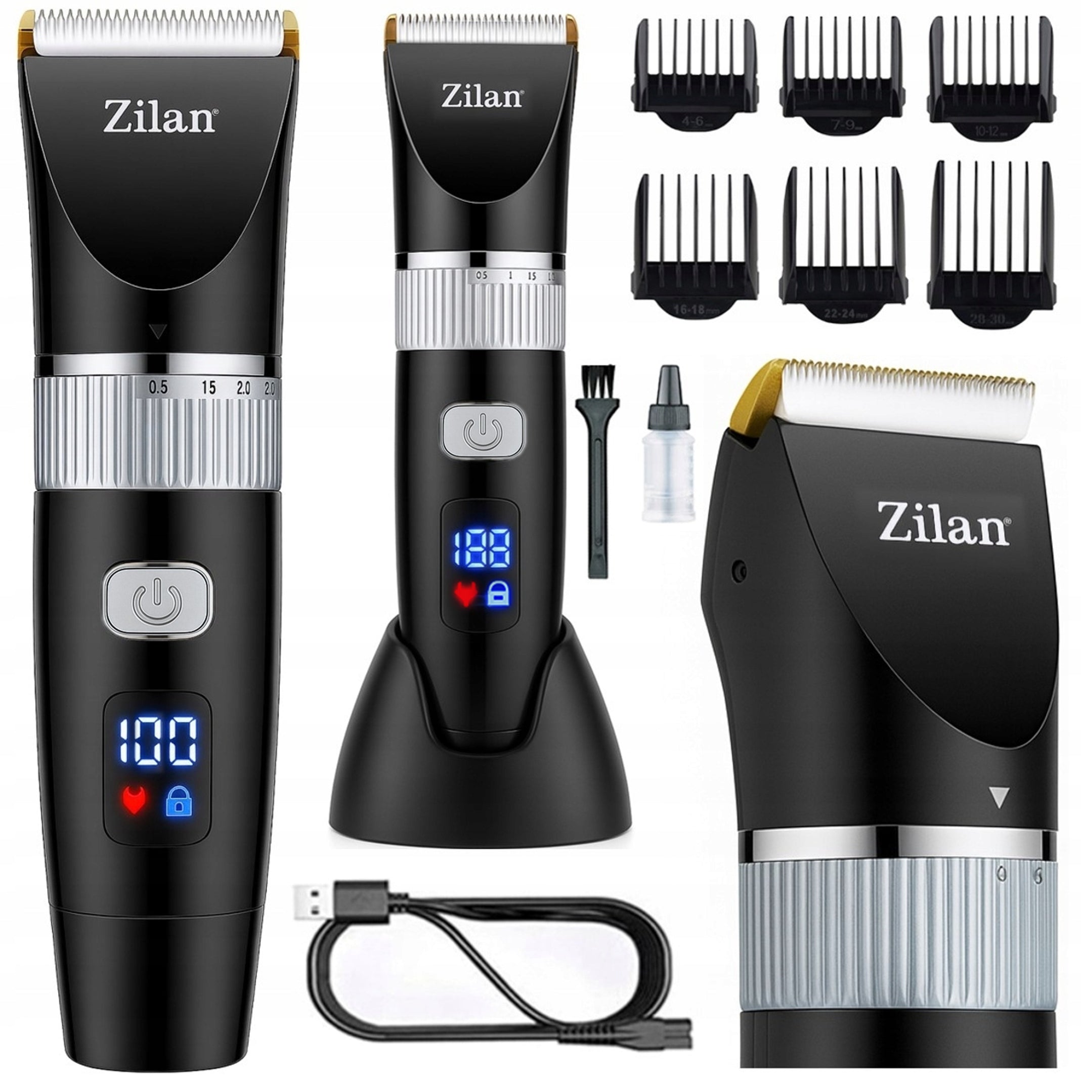 UNIVERSAL WIRELESS CLIPPER WATER RESISTANT BARBER USB 7IN1