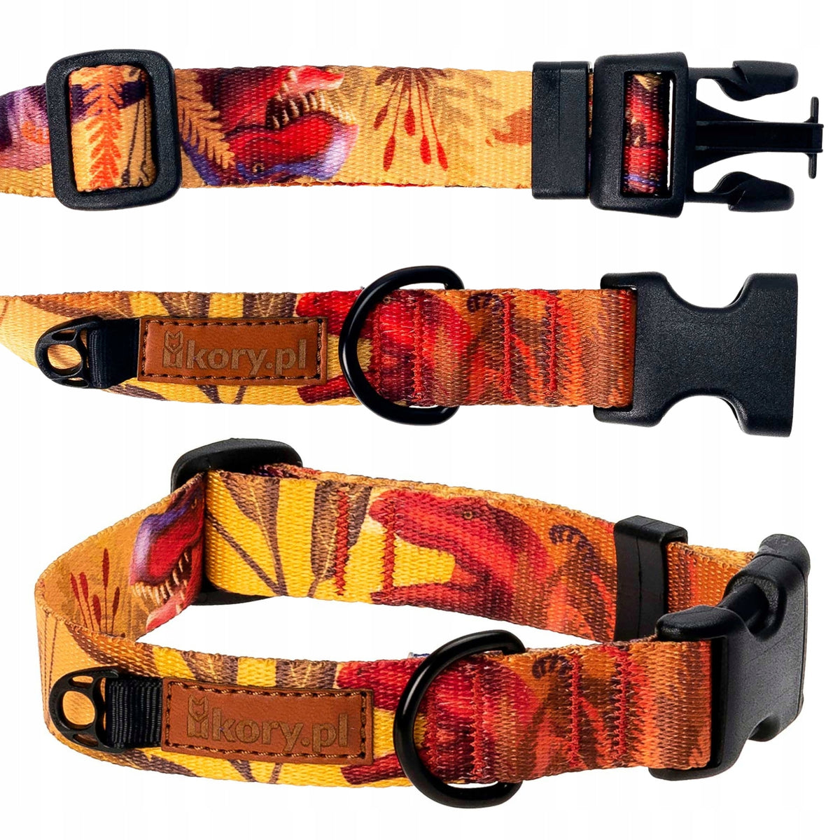 UNIVERSAL adjustable collar for medium dog M 20mm Ukory JURASSIC PARK