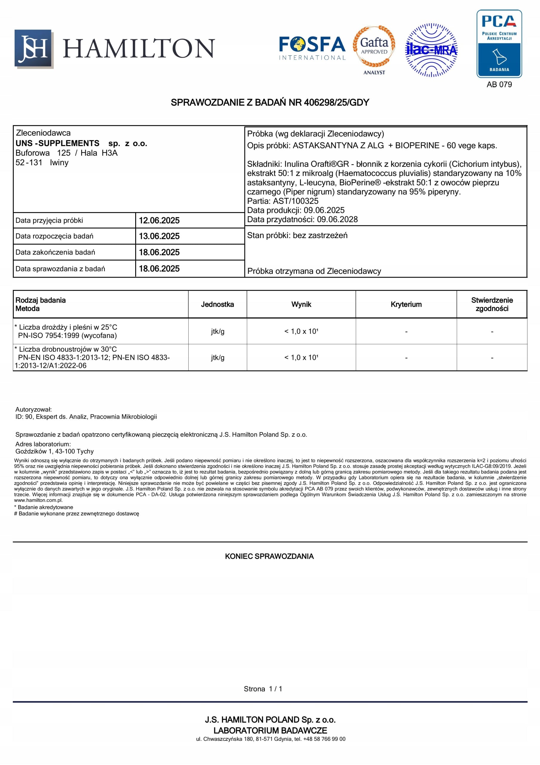 UNS ASTAXANTHIN FROM ALGAE + BIOPERINE 60 vege caps. 8 mg, ANTIOXIDANT Brand UNS