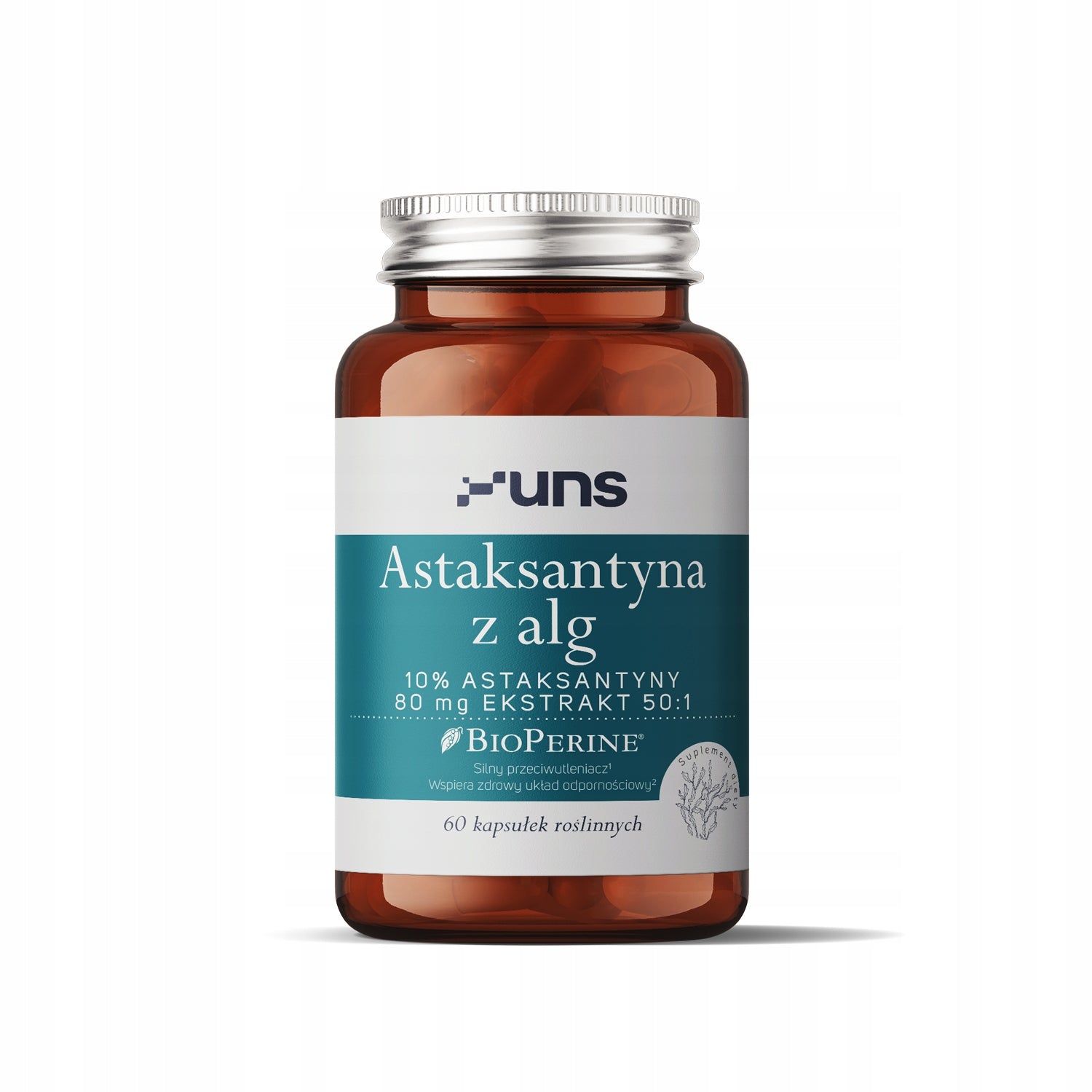 UNS ASTAXANTHIN FROM ALGAE + BIOPERINE 60 vege caps. 8 mg, ANTIOXIDANT