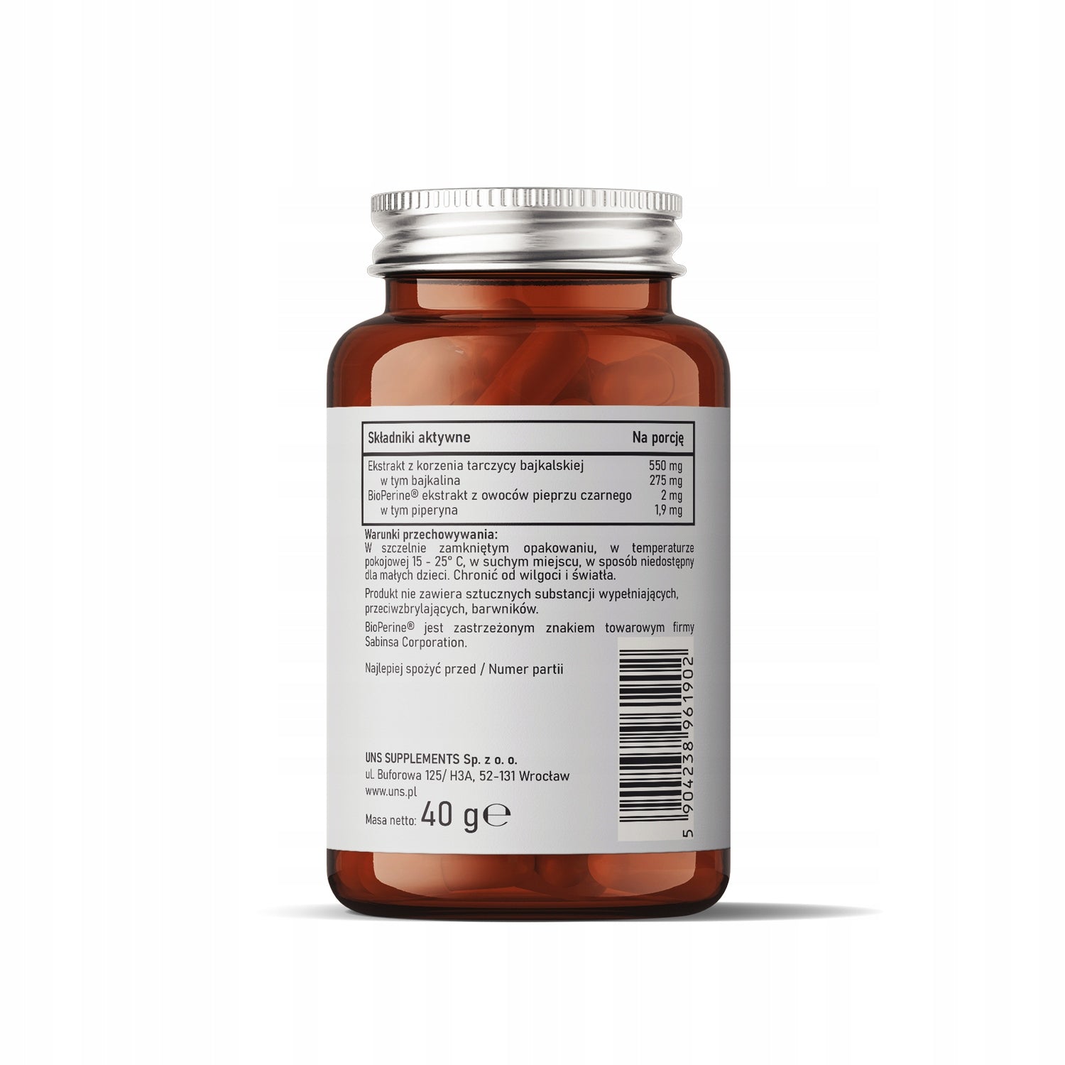 UNS BAIKAL THYROID BAIKALIN 550 mg 60 kaps. Manufacturer code 5904238961902