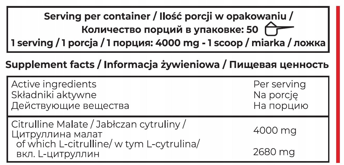 UNS CITRULLINE MALATE 200 g - pure, 100% pure, energy, efficiency, strength Packaging status original