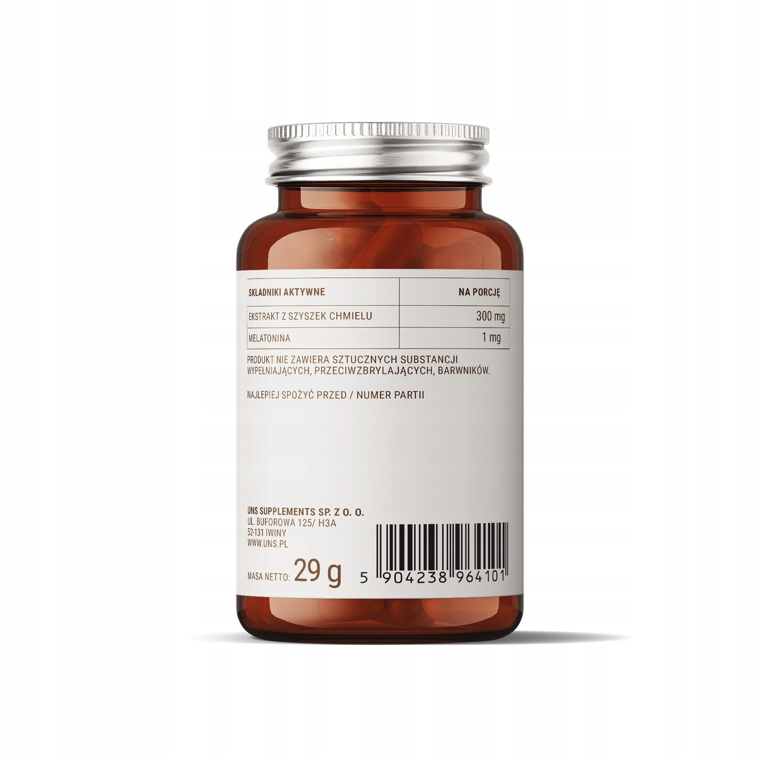 UNS MELATONIN & HOP CONES 60 vege kaps. SLEEP and BODY REGENERATION EAN (GTIN) 5904238964101
