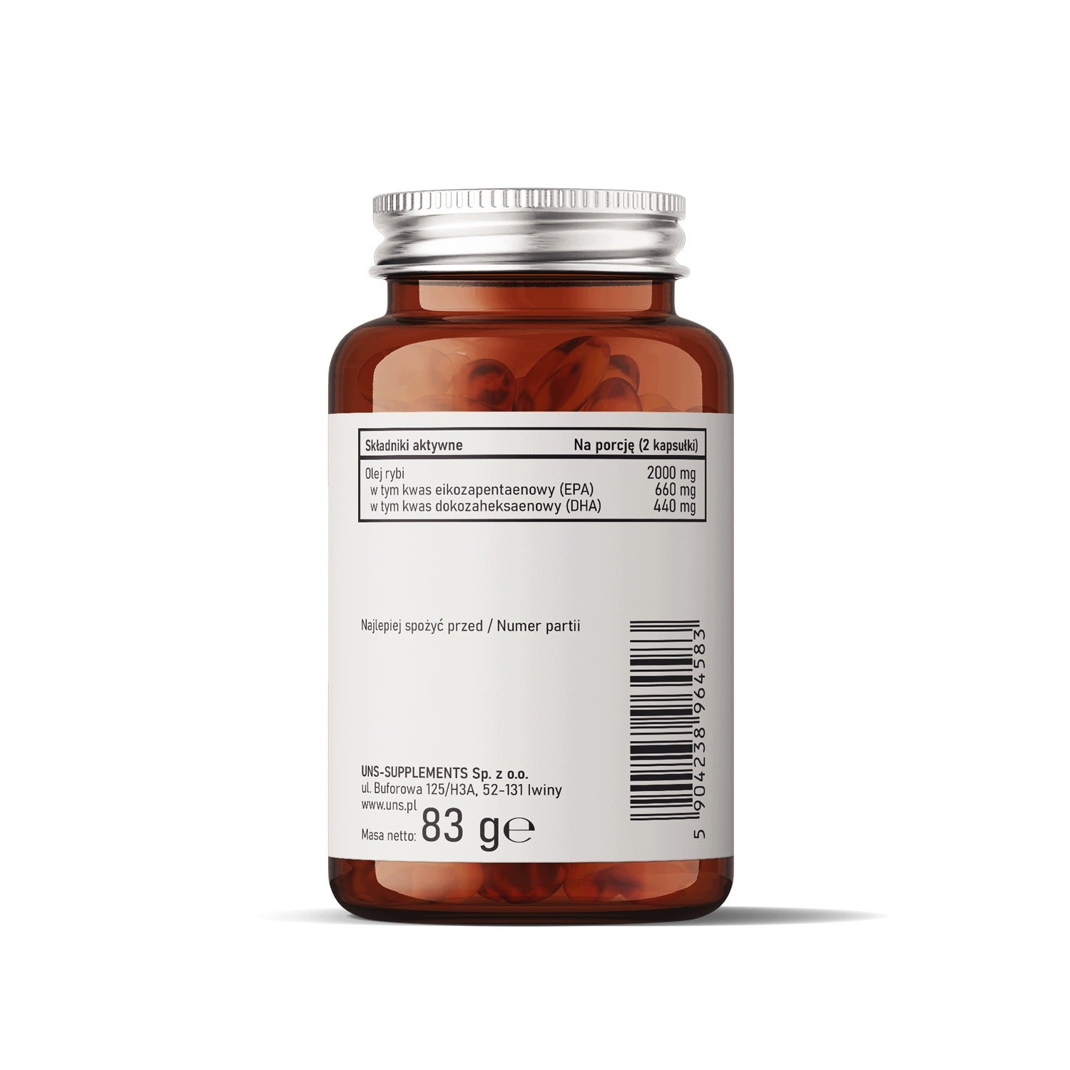 UNS OMEGA 3 EPA 660mg DHA 440mg 60 kapS HEART BRAIN RESISTANCE VISION LIPIDS Packaging status original