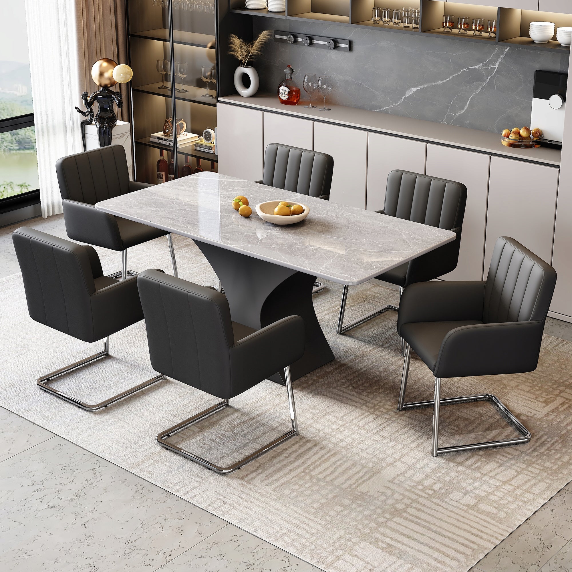 UPHOLSTERED ARMCHAIR, OFFICE CHAIR, ECO LEATHER, BLACK Manufacturer code N634P203884S